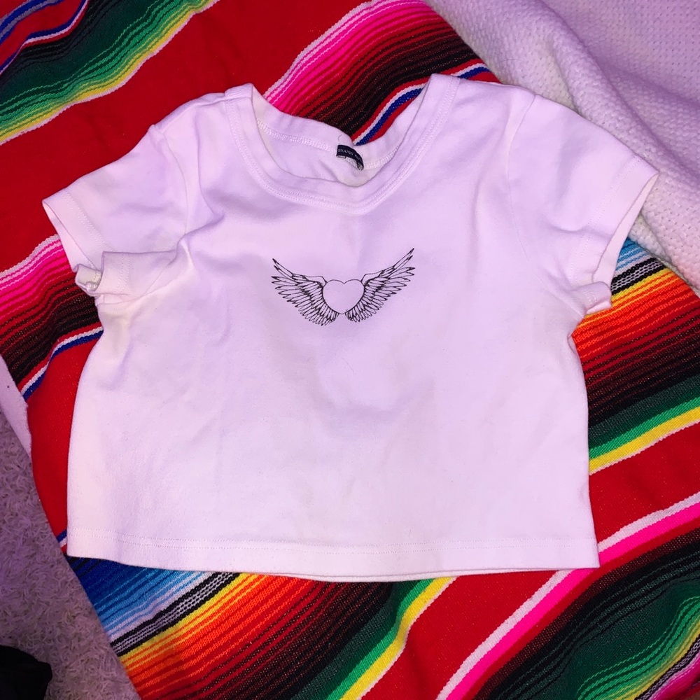cropped white brandy melville top
